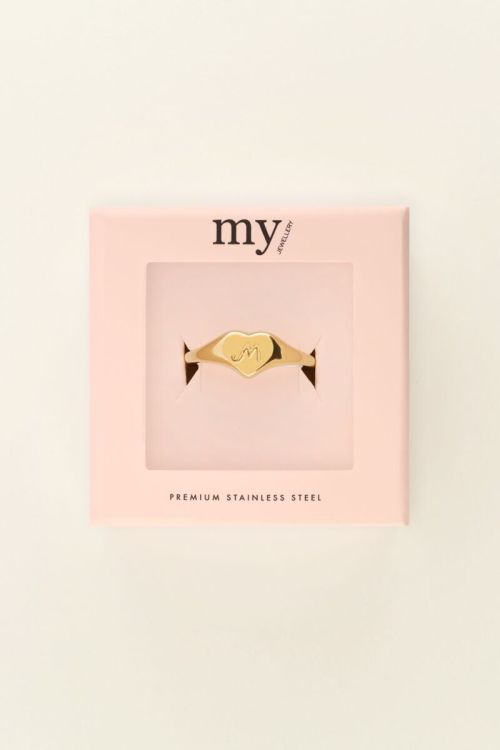 Heart initial signet ring | My Jewellery