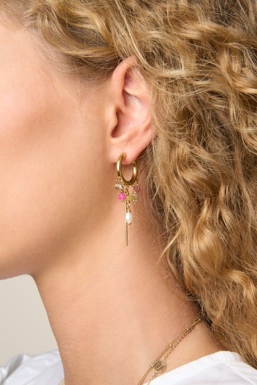 Hoop earrings with five beads & freshwater pearls | My Jewellery