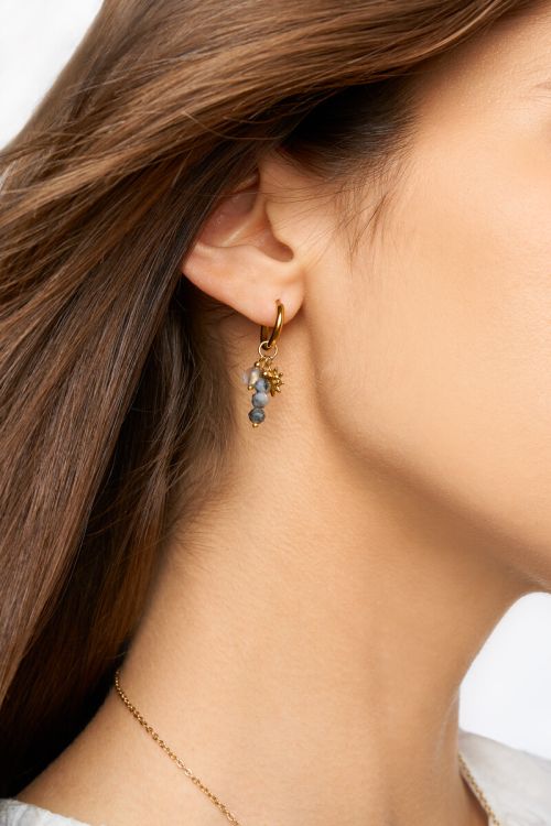 Earrings with gray beads and sun | My Jewellery