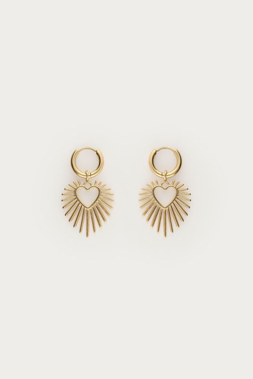 Hoop earrings with heart sun beam | My Jewellery