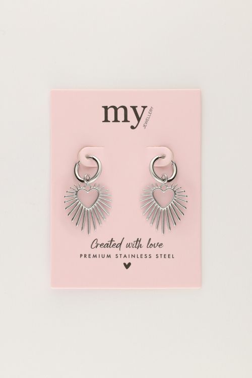 Hoop earrings with heart sun beam | My Jewellery