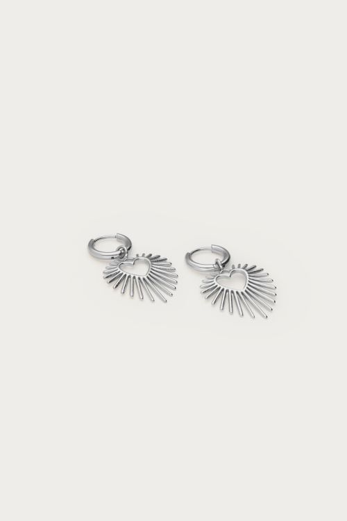 Hoop earrings with heart sun beam | My Jewellery