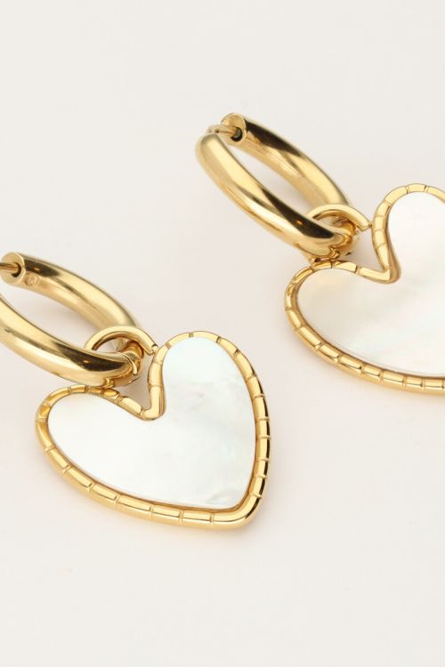 Earrings with mother of pearl heart | My Jewellery