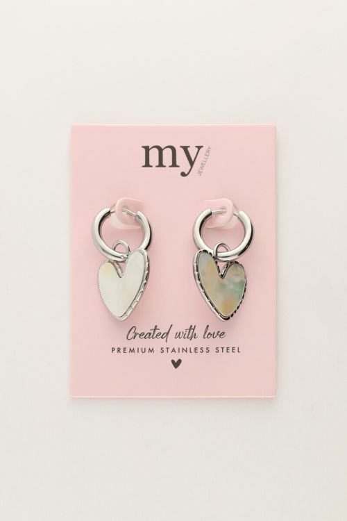 Earrings with mother of pearl heart | My Jewellery