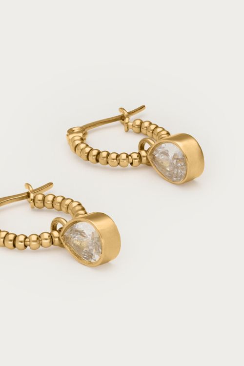 Hoop earrings with rhinestone pear drop | My Jewellery