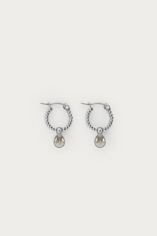 Hoop earrings with rhinestone pear drop | My Jewellery