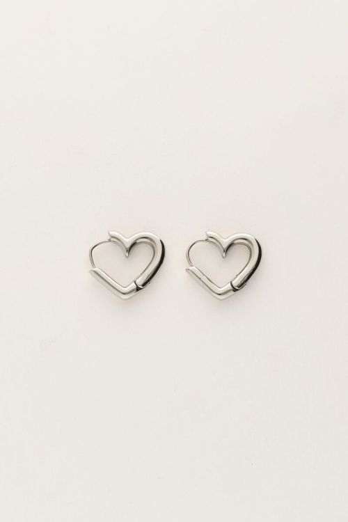 Earrings with small open heart