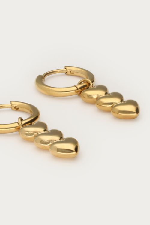  Hoop earrings with three hearts | My Jewellery