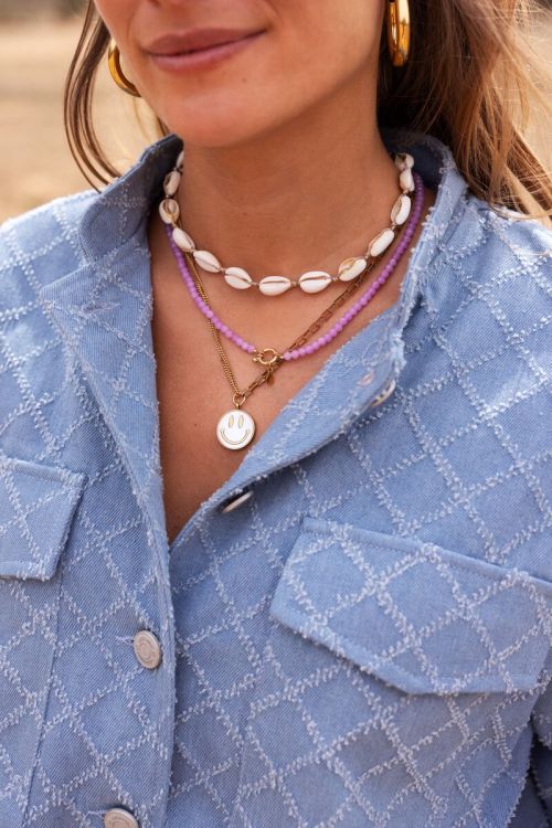 Purple beaded necklace with clasp | My Jewellery