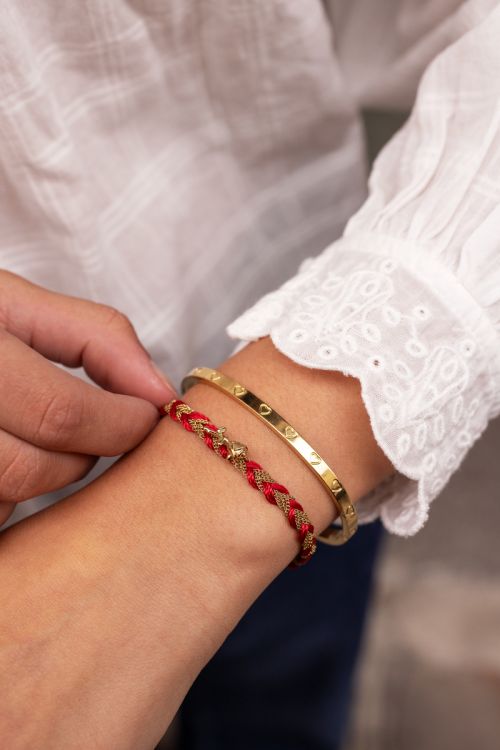 Red braided bracelet with charm | My Jewellery