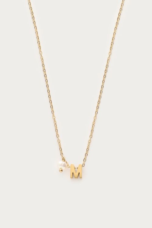 Initial necklace with freshwater pearl | My Jewellery