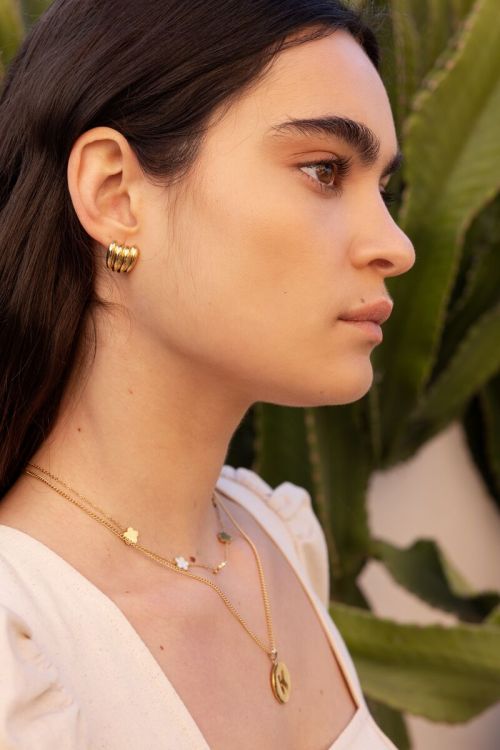 Boucles d'oreilles puces maxi à quatres lignes