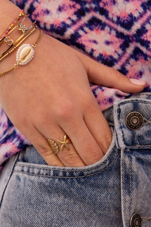 Ocean ring with seashell and starfish | My Jewellery