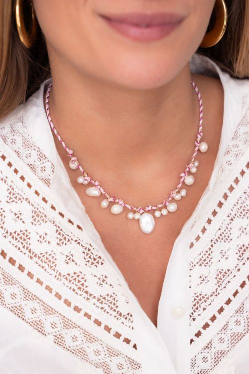Island purple cord necklace with pearls | My Jewellery