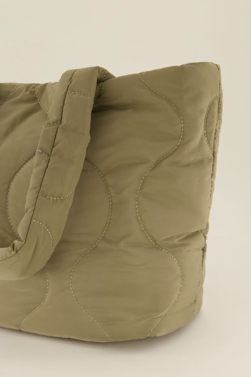 Khaki padded tote bag  | My Jewellery