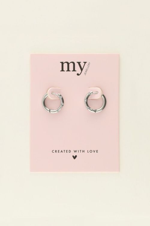 Small hoop earrings with rhinestones | My Jewellery