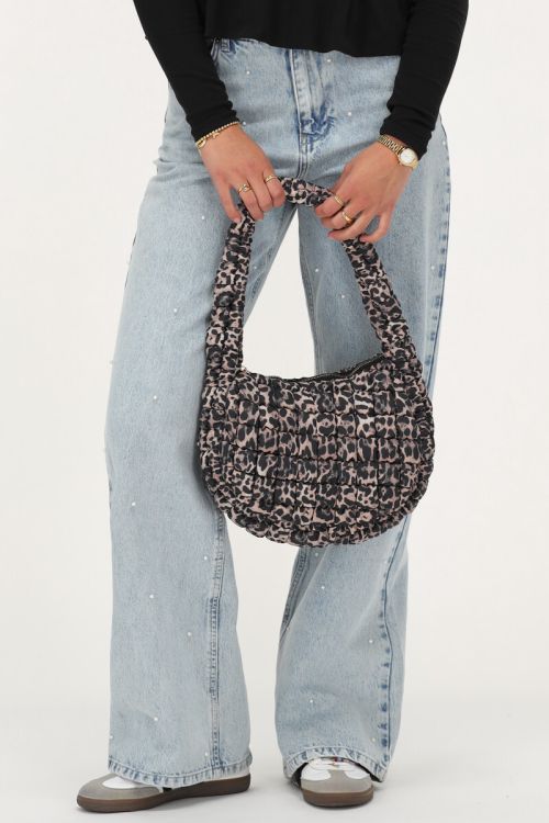 Leopard print bag with smock