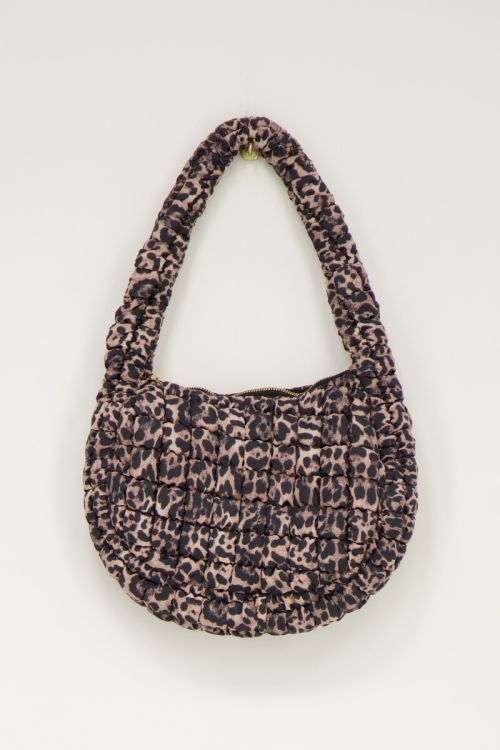 Leopard print bag with smock