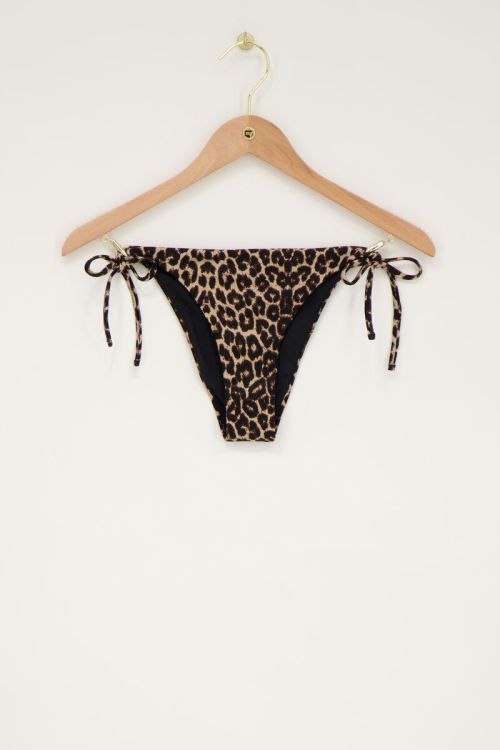 Bikinihose mit Pantherprint und Schleifenbändchen