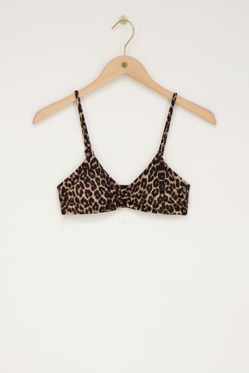 Bikinioberteil mit Pantherprint und Cut-Out