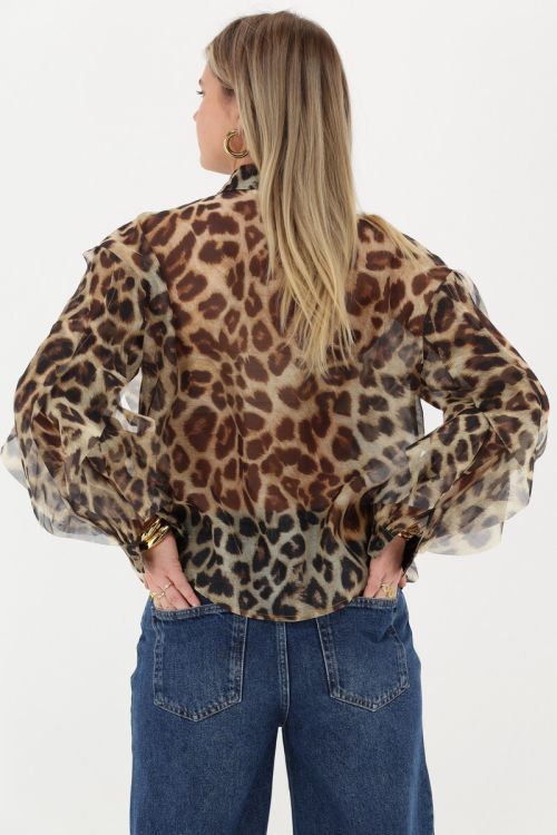 Leopard print chiffon blouse with ruffles | My Jewellery