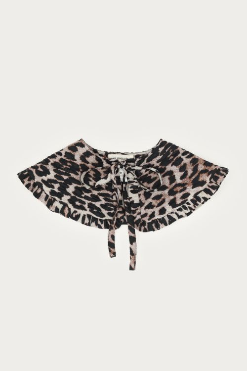 Panterprint kraag met ruffle