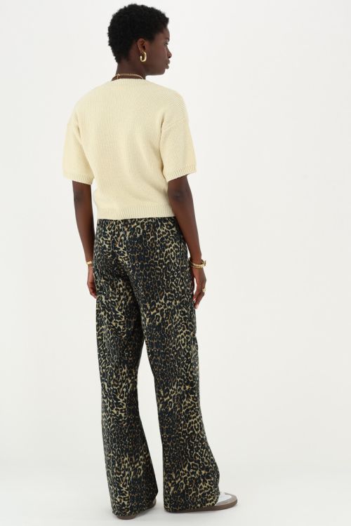 Leopard print linen look trousers | My Jewellery