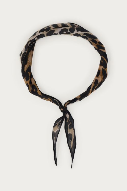 Leopard print scarf with black border | My Jewellery