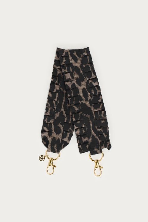 Panther print phone cord with ruffle | My Jewellery