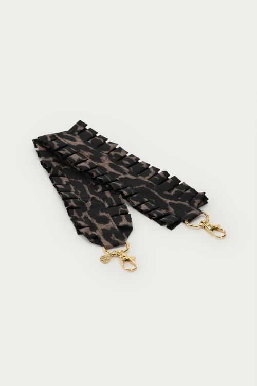 Panther print phone cord with ruffle | My Jewellery