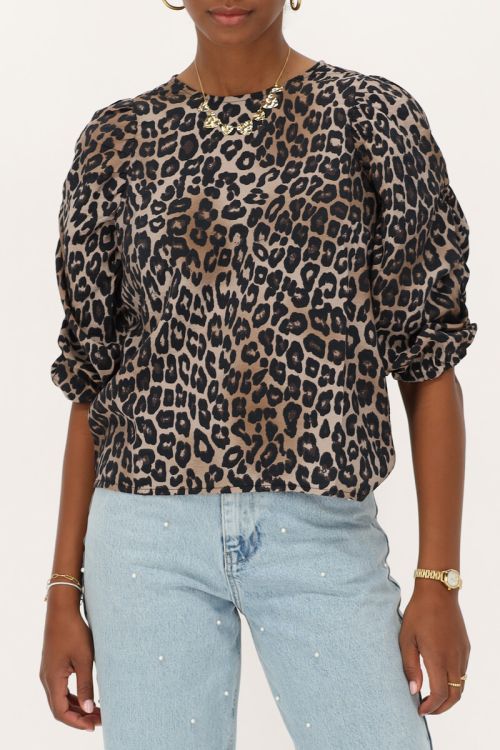 Leopard print top with puff sleeves | My Jewellery