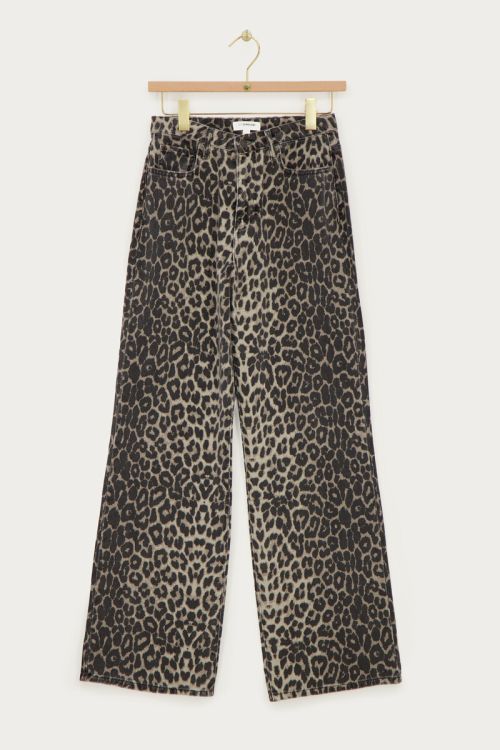 Panterprint wide leg jeans