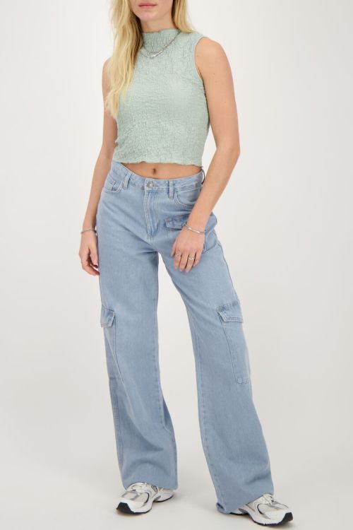 Light blue sleeveless bubble top | My Jewellery