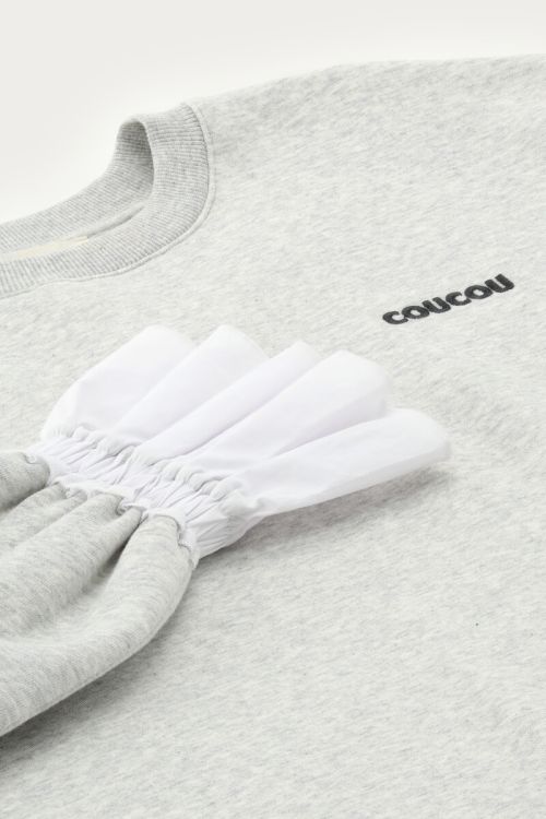 Light grey sweatshirt with poplin cuffs | My Jewellery