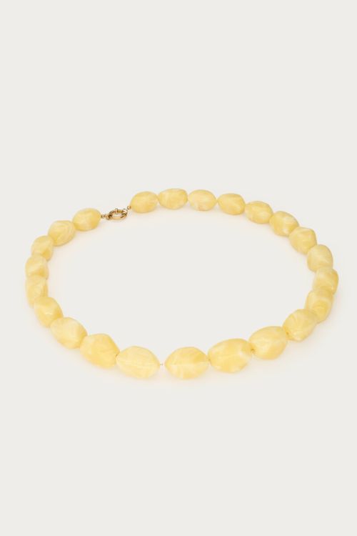 Light yellow necklace with oval beads | My Jewellery