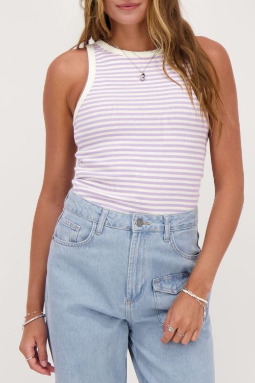 Lilac and white striped top | My Jewellery