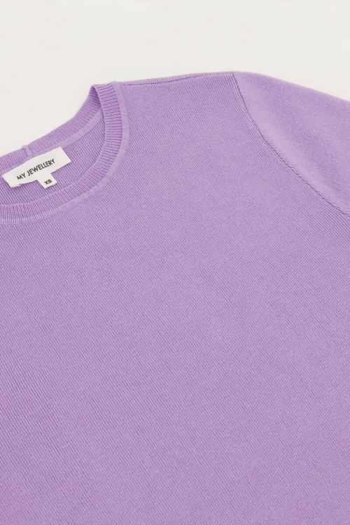 Lilac basic crop top with short sleeves | My Jewellery