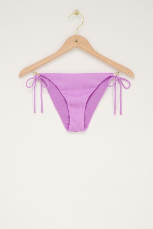 Lilac bikini bottoms with rib and ties | My Jewellery