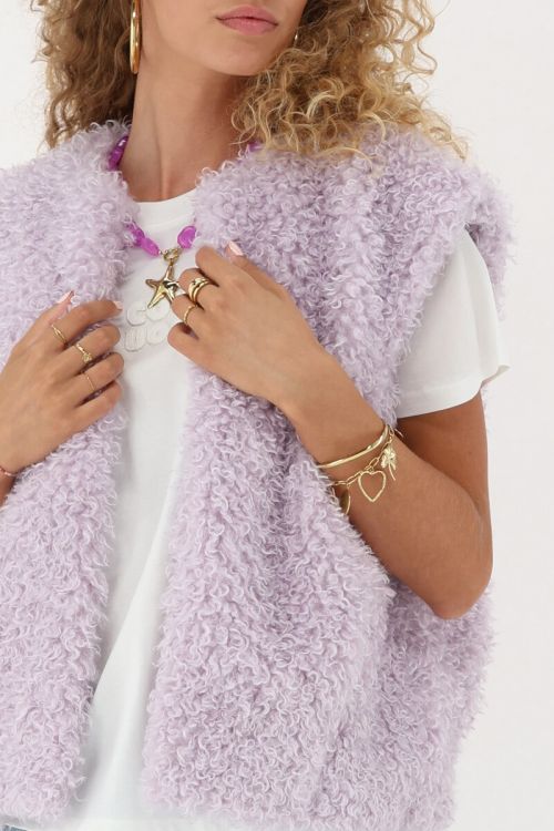 Lilac gilet in teddy look | My Jewellery