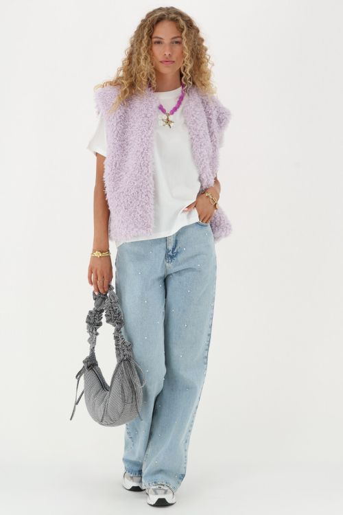 Lilac gilet in teddy look | My Jewellery