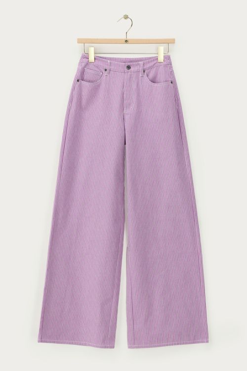 Lilac striped wide leg jeans | My Jewellery