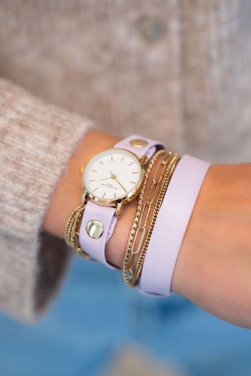 Lilac watch with double strap