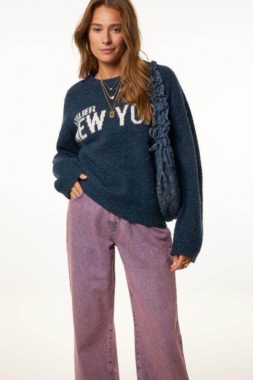 Lilac wide leg jeans in washed look | My Jewellery