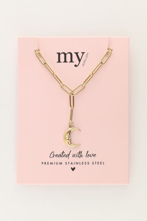 Long chain necklace with moon  | My Jewellery