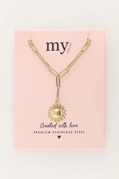 Long chain necklace with sun | My Jewellery