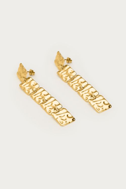 Long earrings with squares "hammered" | My Jewellery