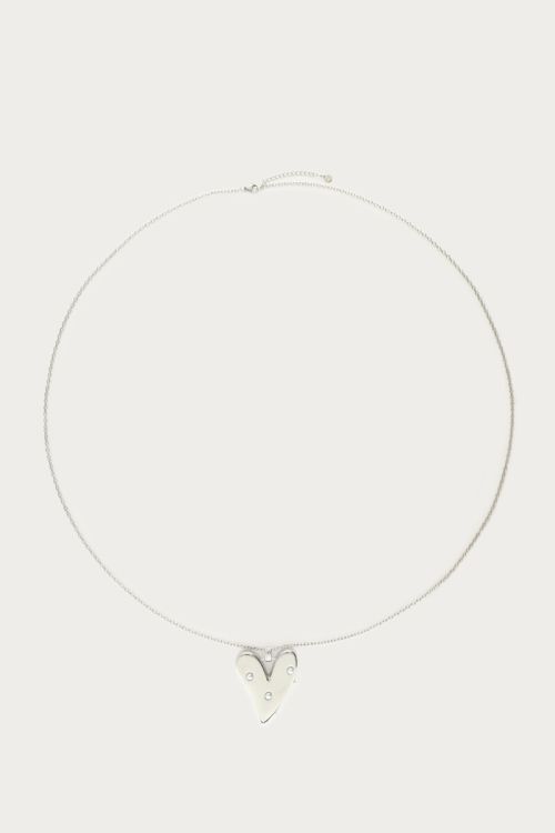Long necklace with heart charm & faux pearls | My Jewellery