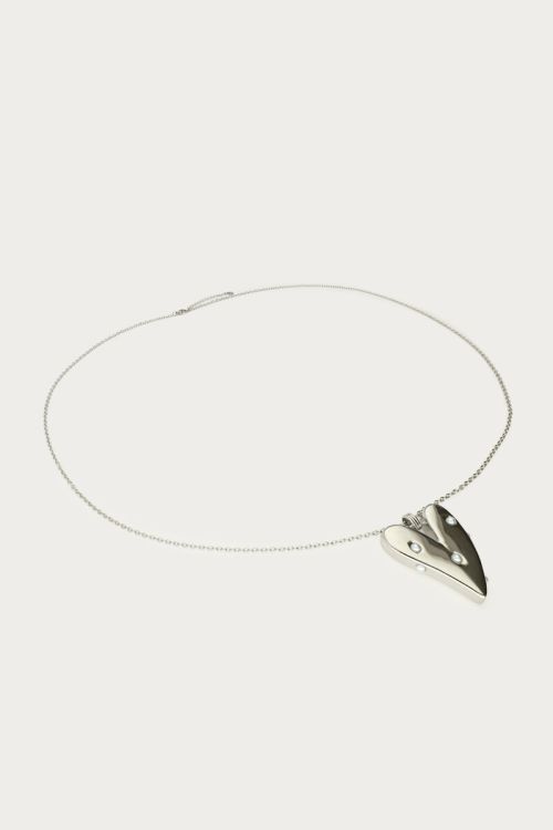 Long necklace with heart charm & faux pearls | My Jewellery
