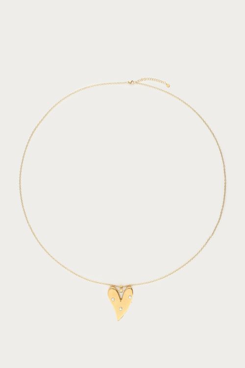 Long necklace with heart charm & faux pearls | My Jewellery