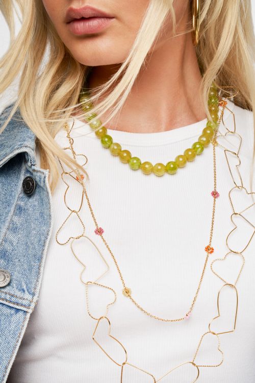 Long necklace with heart links | My Jewellery